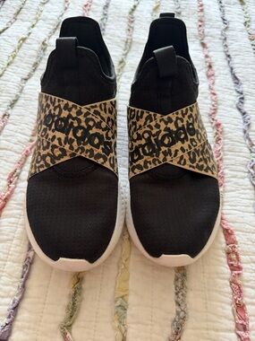 ADIDAS Black Sneakers with Leopard-Print Strap